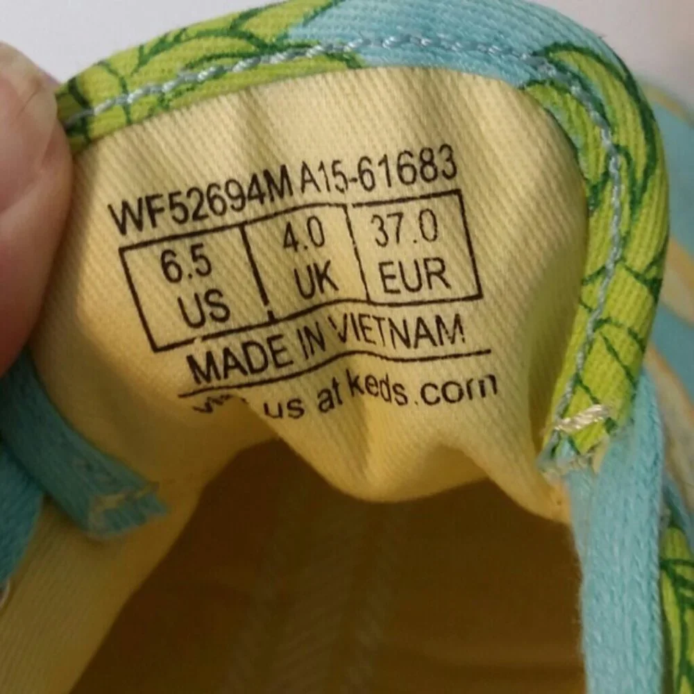 Keds Blue Pineapple Print Shoes sz 6.5 EUC - Picture 6 of 8